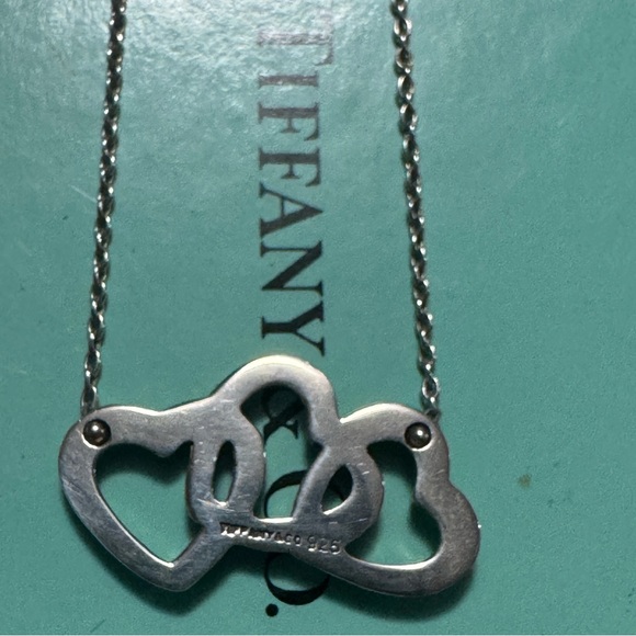 Tiffany & co 3 open heart necklace 925 - Picture 2 of 6